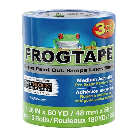 Frog Tape FrogTape CP 130 Painter's Tape, Pro Grade, Blue, 5.4 mils, 1.8in x 60yd 48mm x 55m, 3PK CP 130 BLU